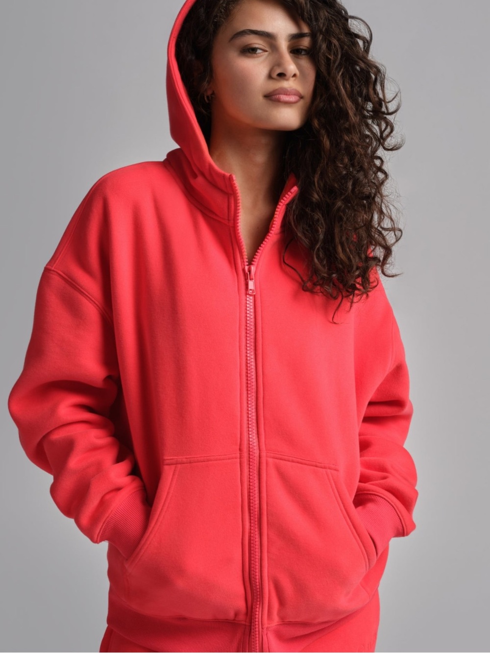 Comfrt hibiscus cropped zip hoodie